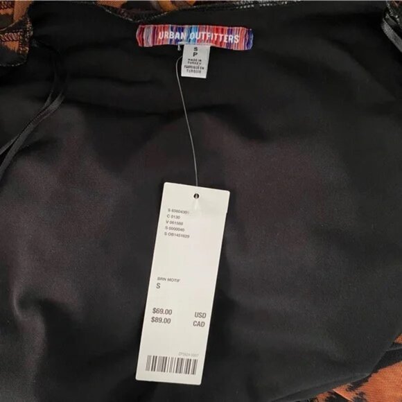 SOLD - Urban Outfitters | UO Ace Mesh Wrap Dress Brown Multi Animal Print Small - Picture 7 of 9